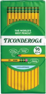 Dixon Ticonderoga Wood-Cased #2 HB Pencils, Box of 96, Yellow